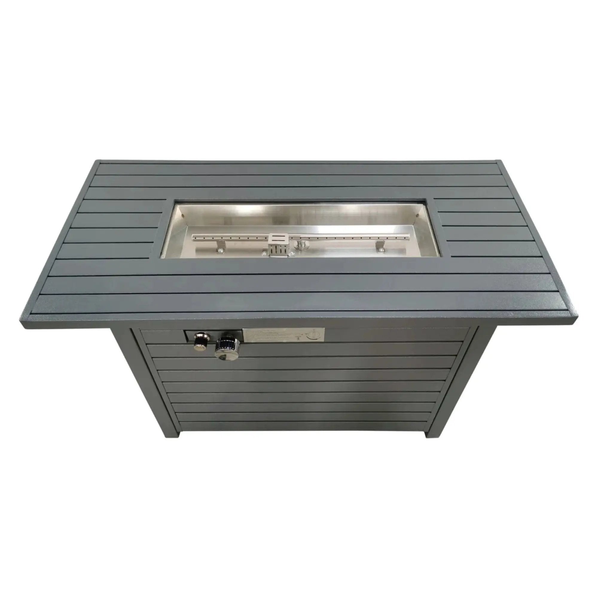 Propane Outdoor Fire Pit Table With Lid High-Quality Materials - Gray by HouseOfZazla
