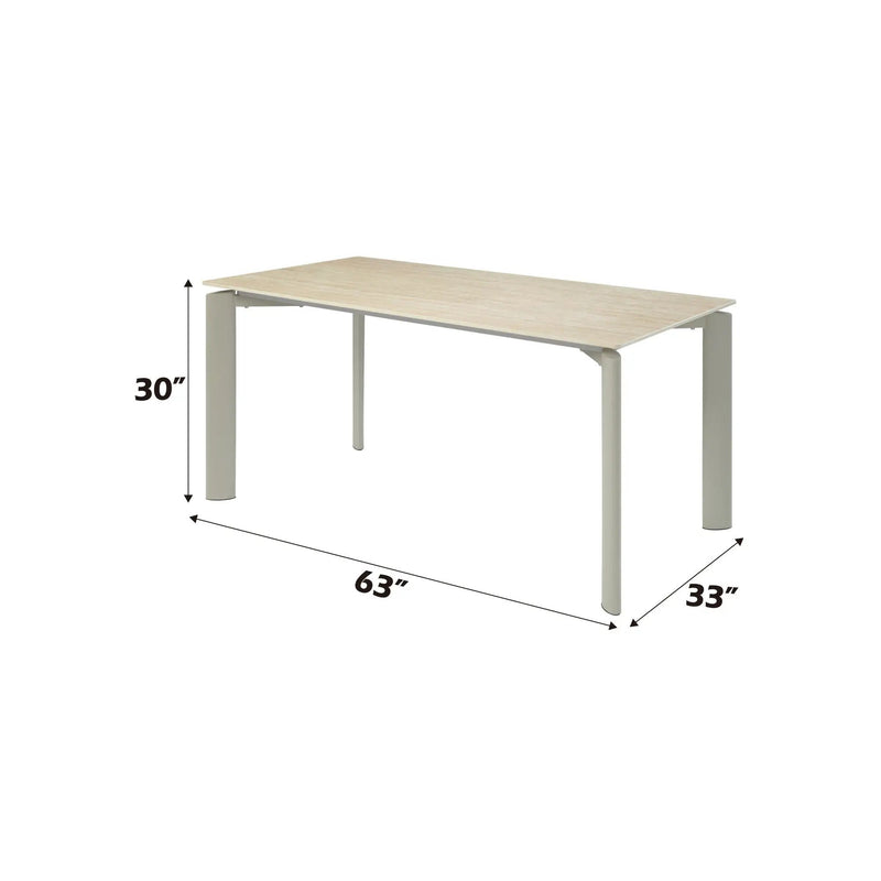 Ingram Ceramic Top Dining Table - Light Gray by HouseOfZazla