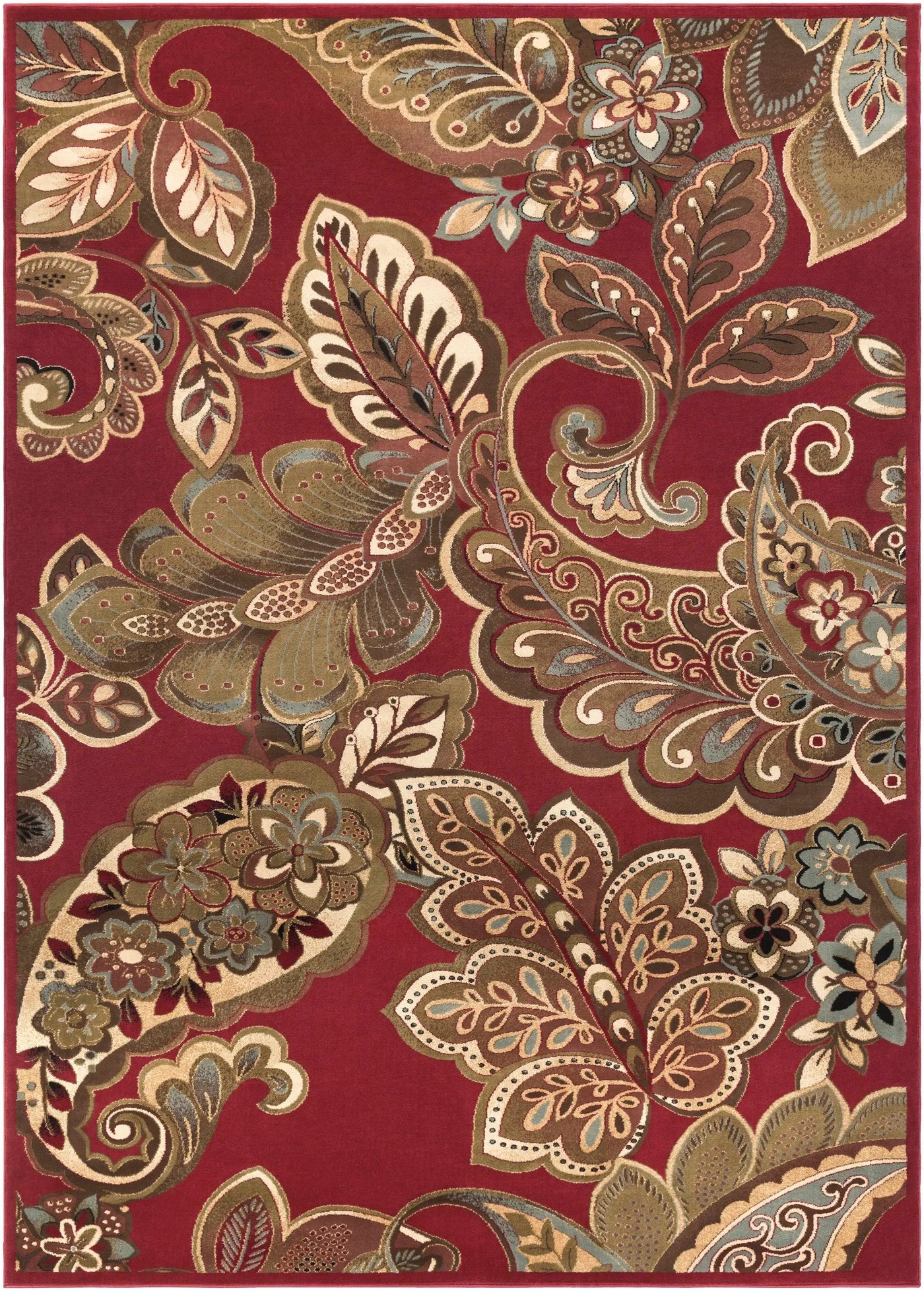 Beedeville Red Floral Rug by Boutique Rugs