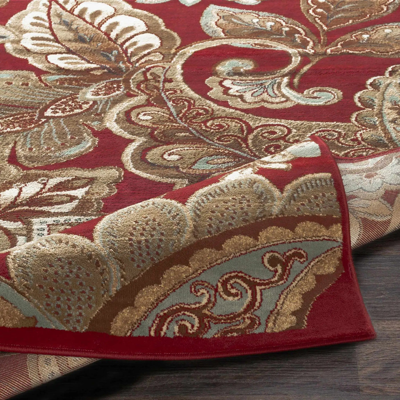 Beedeville Red Floral Rug by Boutique Rugs