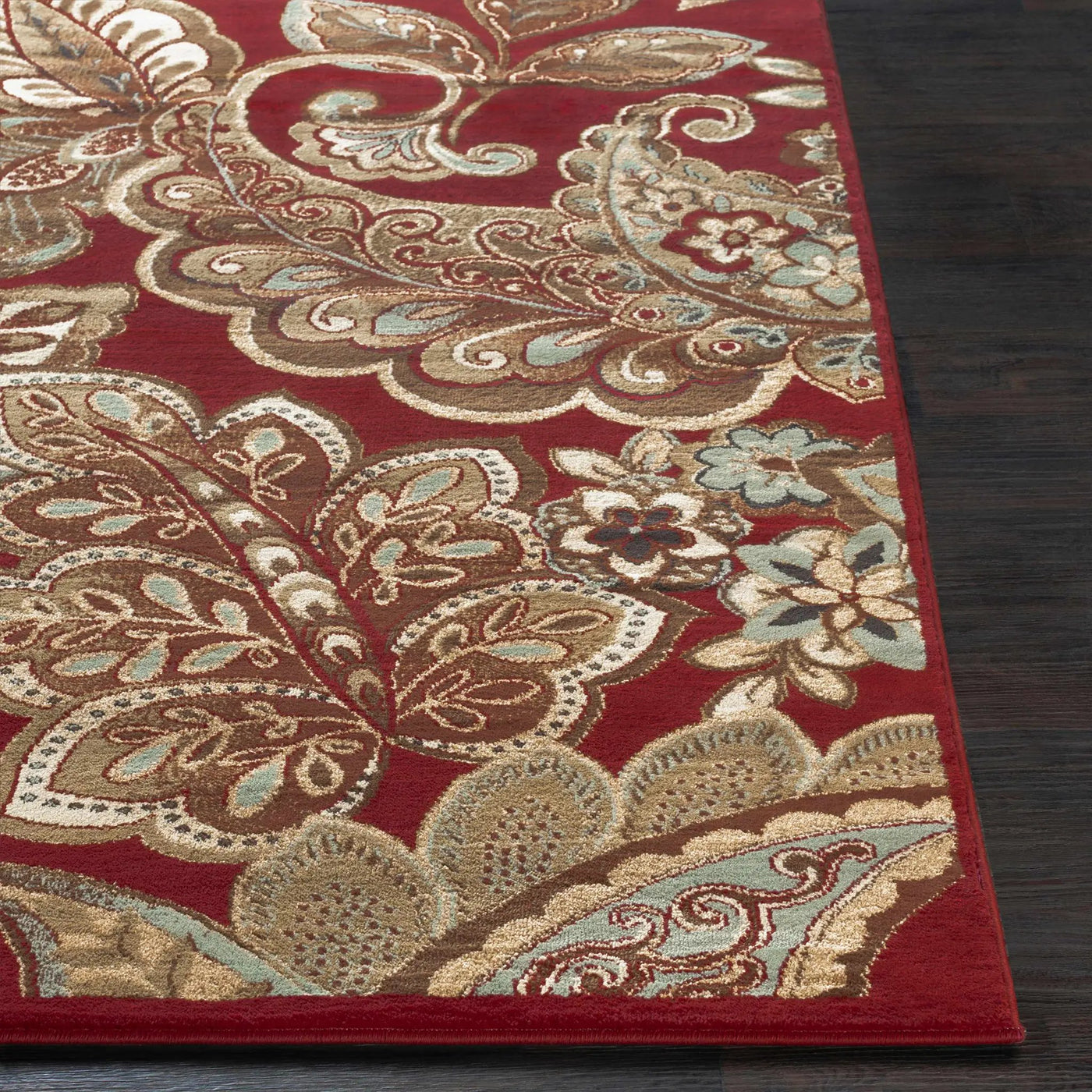 Beedeville Red Floral Rug by Boutique Rugs
