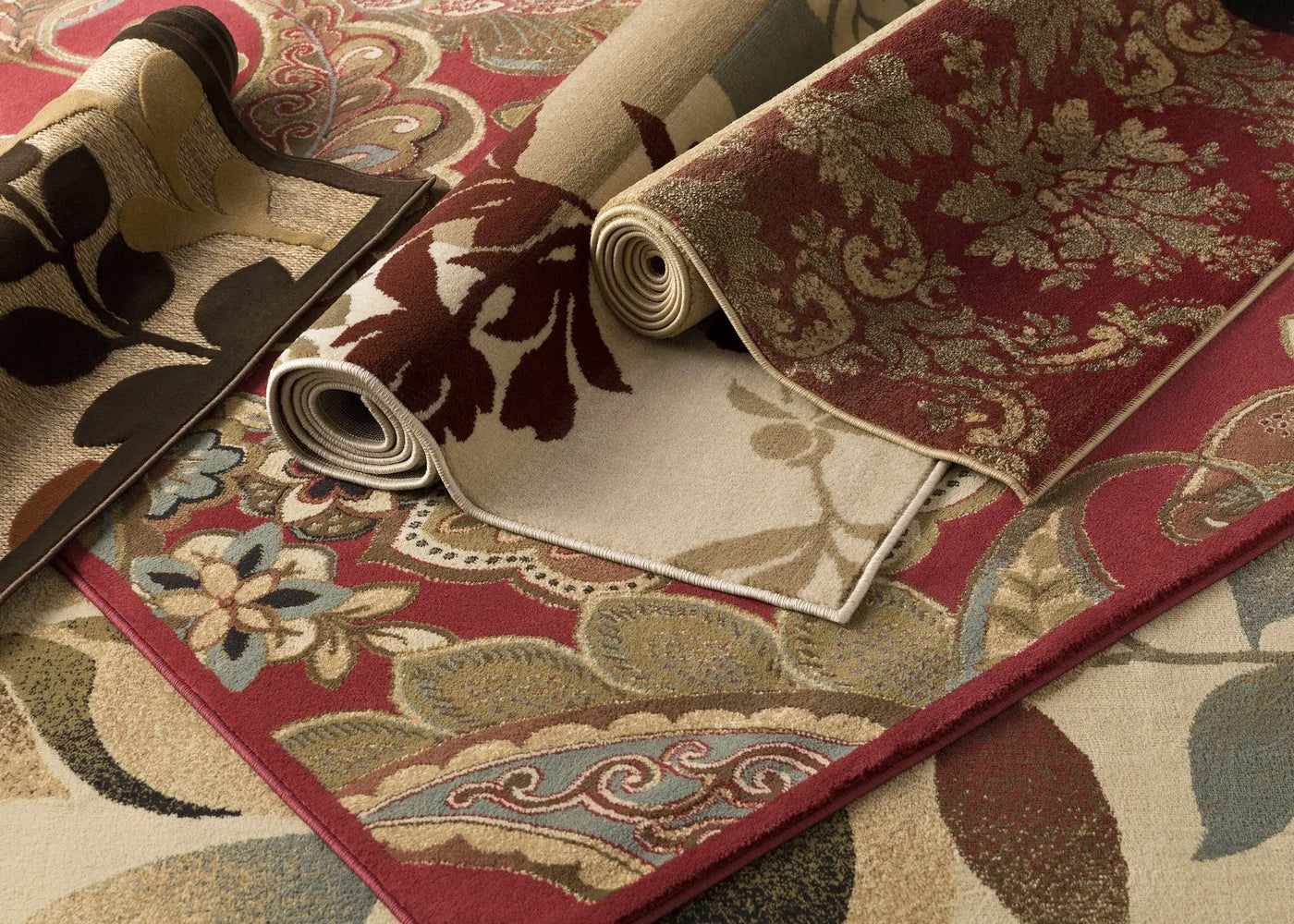 Beedeville Red Floral Rug by Boutique Rugs