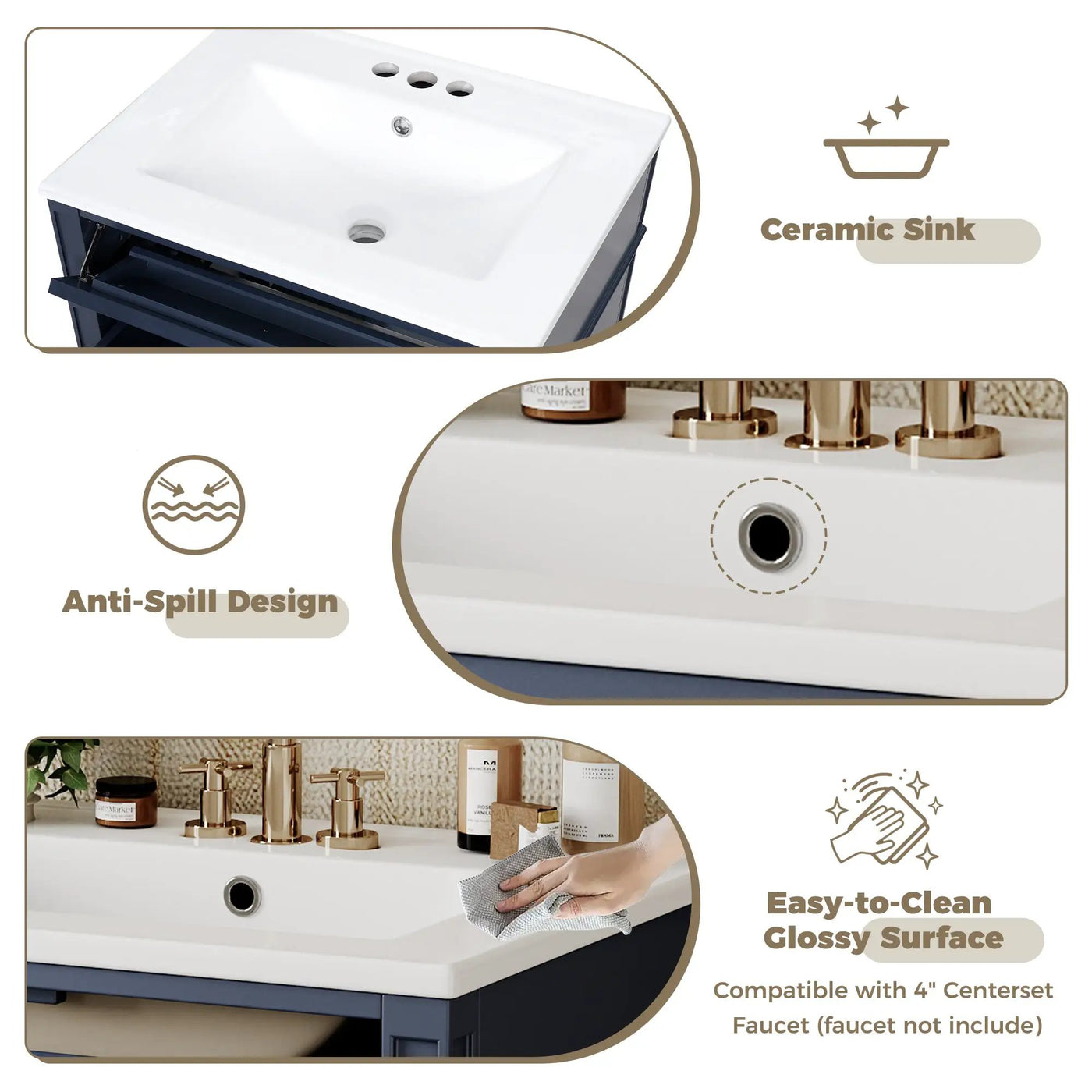 24'' Bathroom Vanity with Top Sink and Storage Cabinet by HouseOfZazla