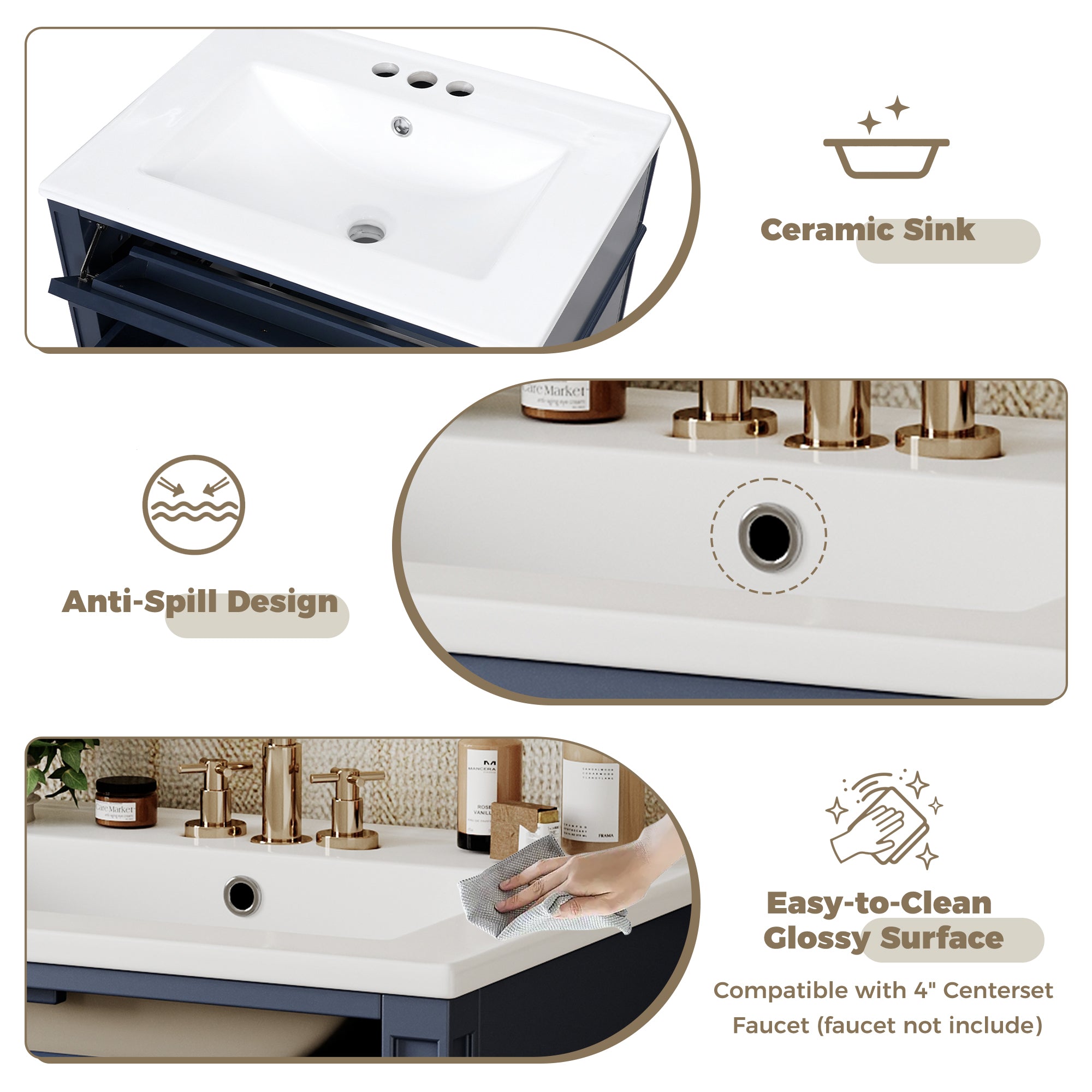 24'' Bathroom Vanity with Top Sink and Storage Cabinet by HouseOfZazla