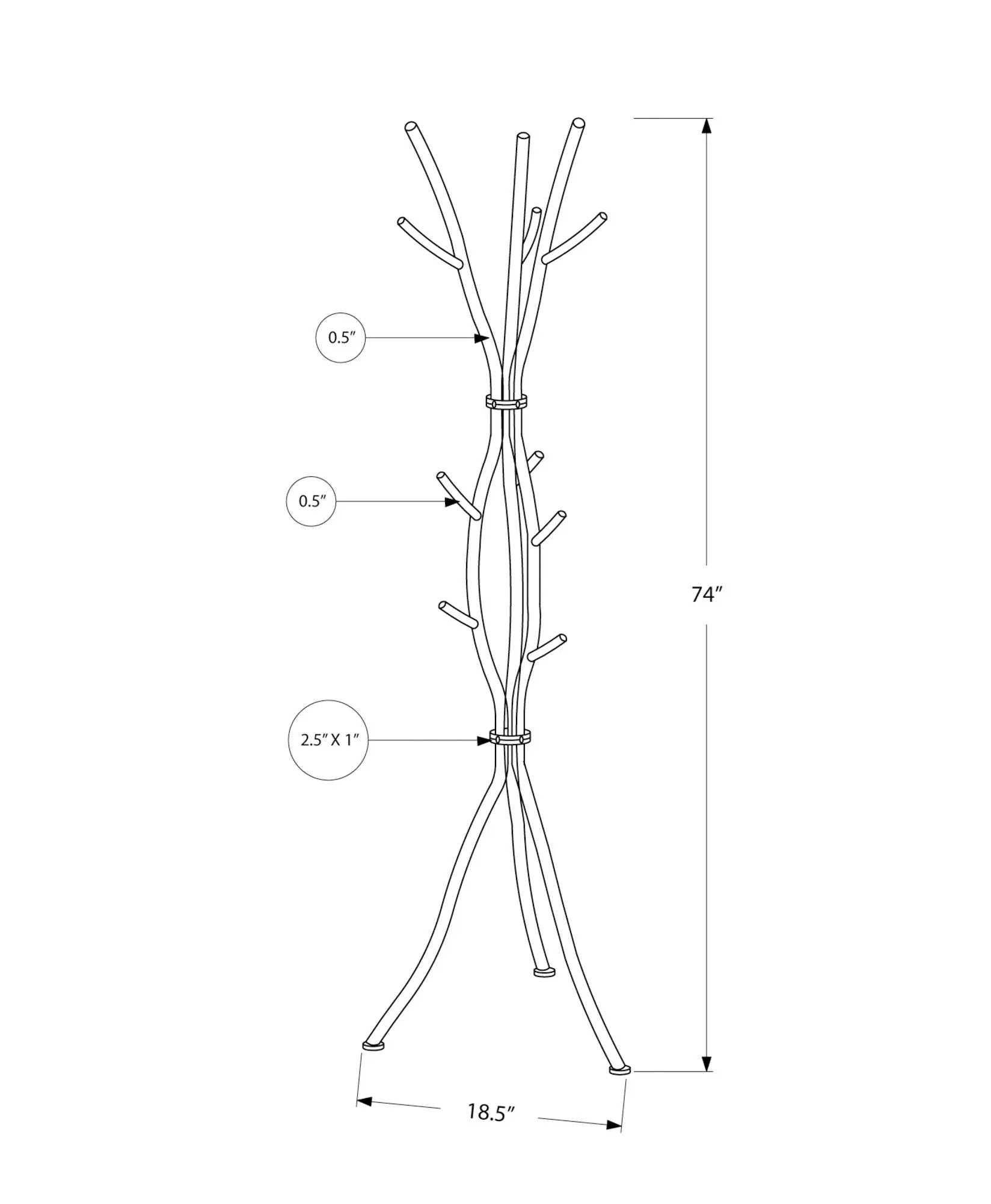 Coat Rack, Hall Tree, Free Standing, 11 Hooks, Entryway, Contemporary & Modern by Unique Piece Furniture