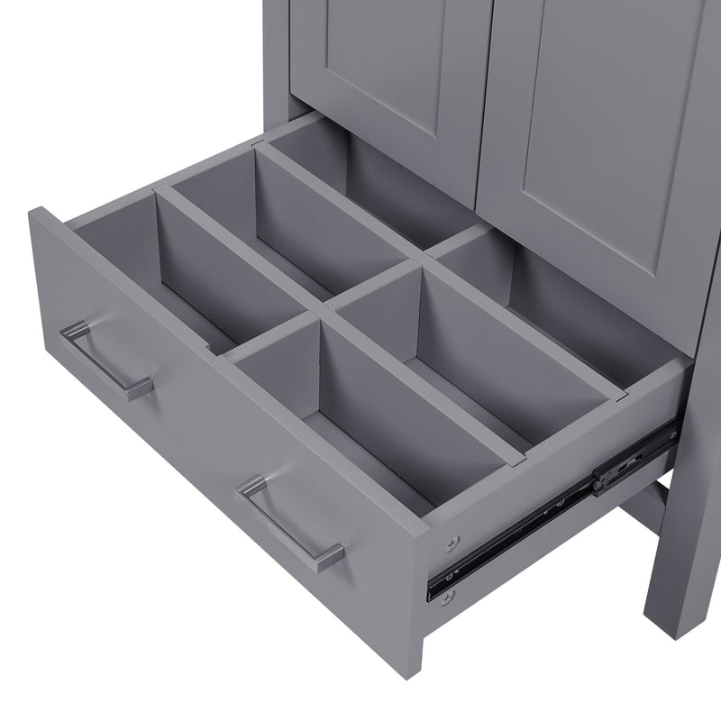 Bathroom Vanity With Integrated Undermount Ceramic Sink, 2 Doors And 1 Drawer, Soft Close Hinges