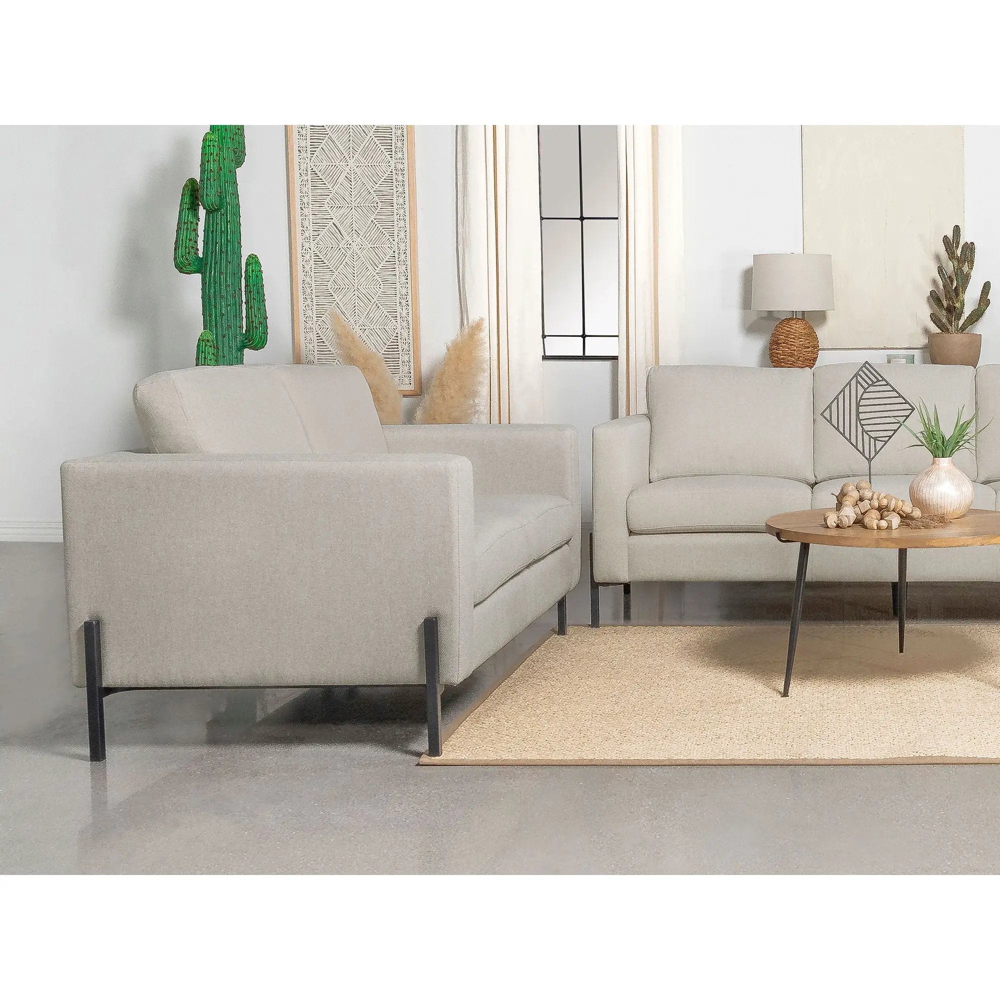 Dulcie - Loose Back Loveseat - Oatmeal by HouseOfZazla