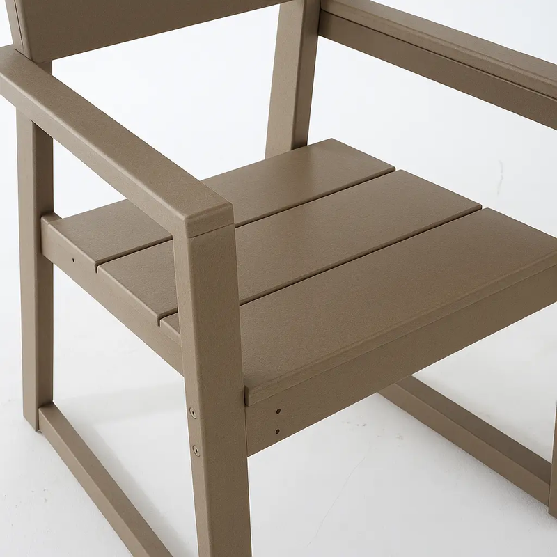 Antique Wood Color HDPE Outdoor & Garden Armchairs with Backrest by HouseOfZazla