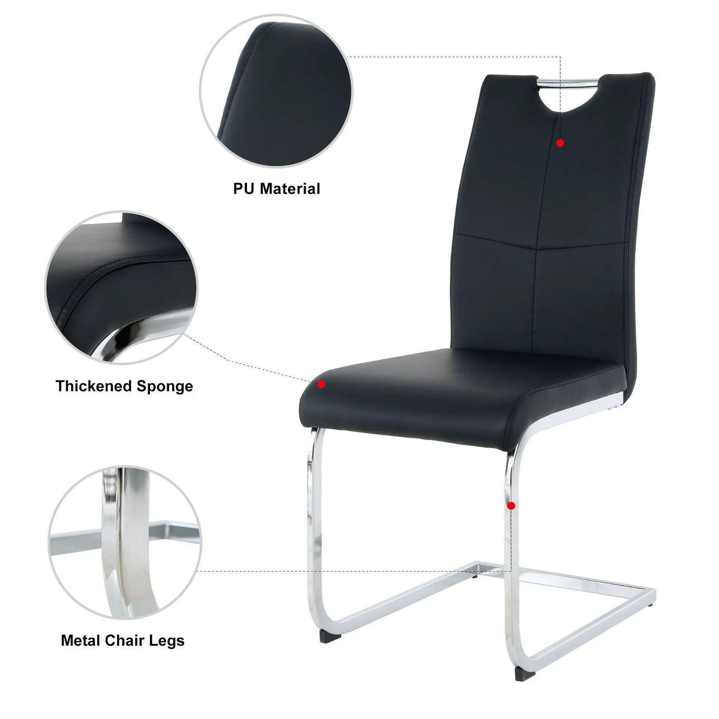 Modern Dining Chairs With Padded Seat And Metal Legs by HouseOfZazla
