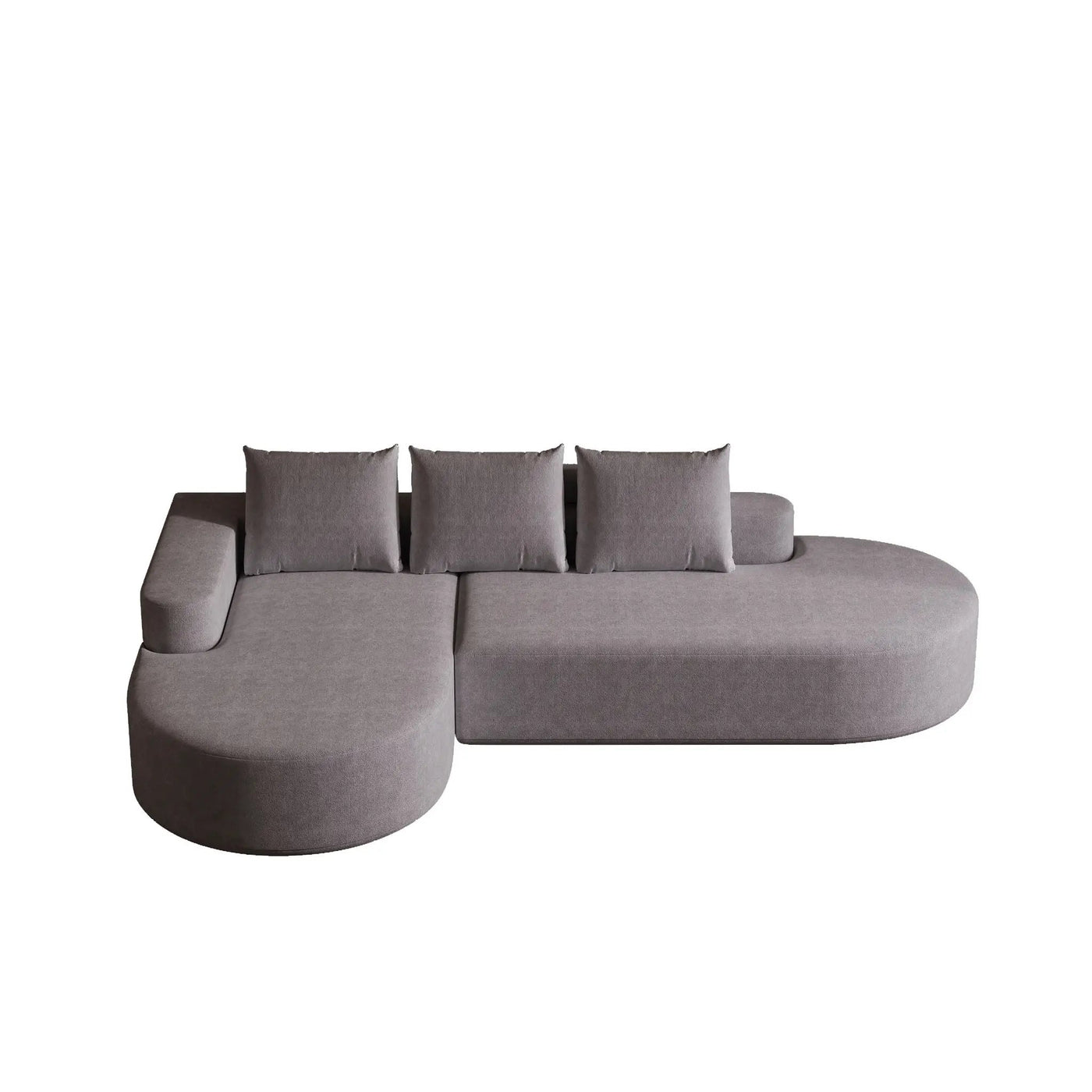 Modern Curved Sofa, L-Shaped Modular Sectional Set With 3 Pillows by HouseOfZazla