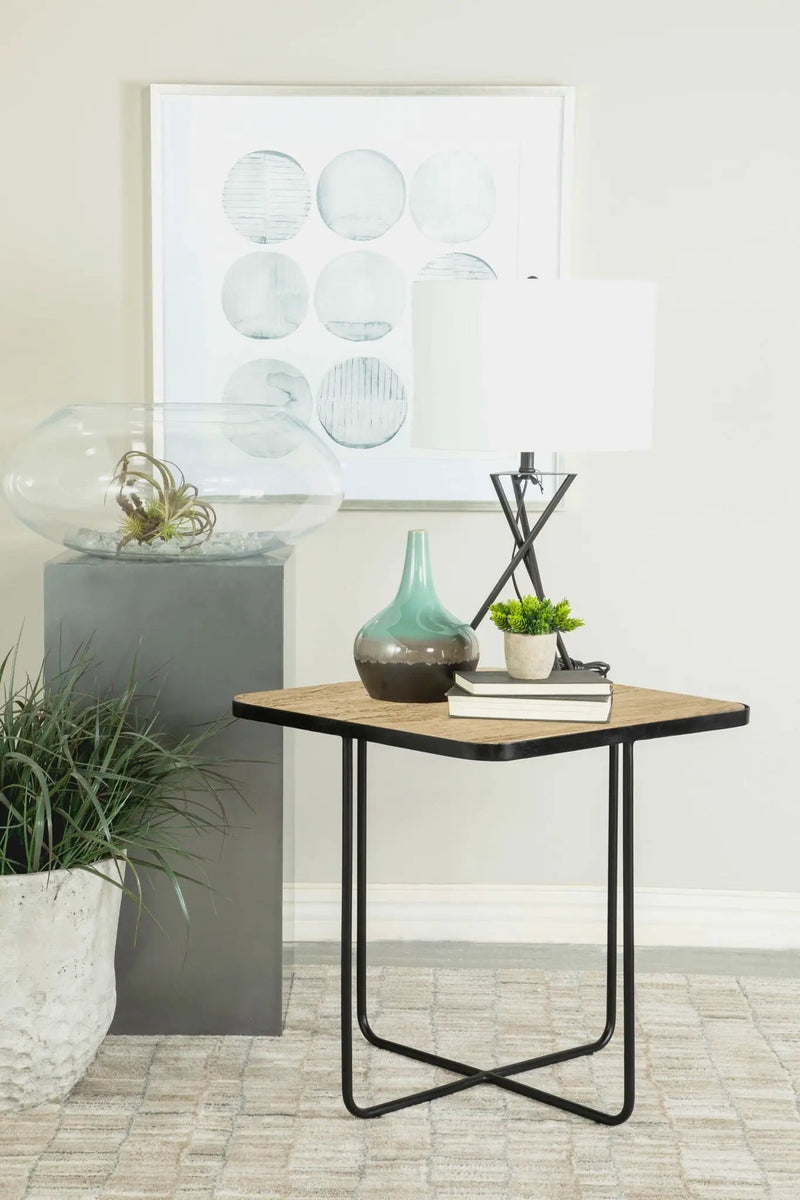 Elyna Square Stone Top Accent Side Table Beige by Unique Piece Furniture