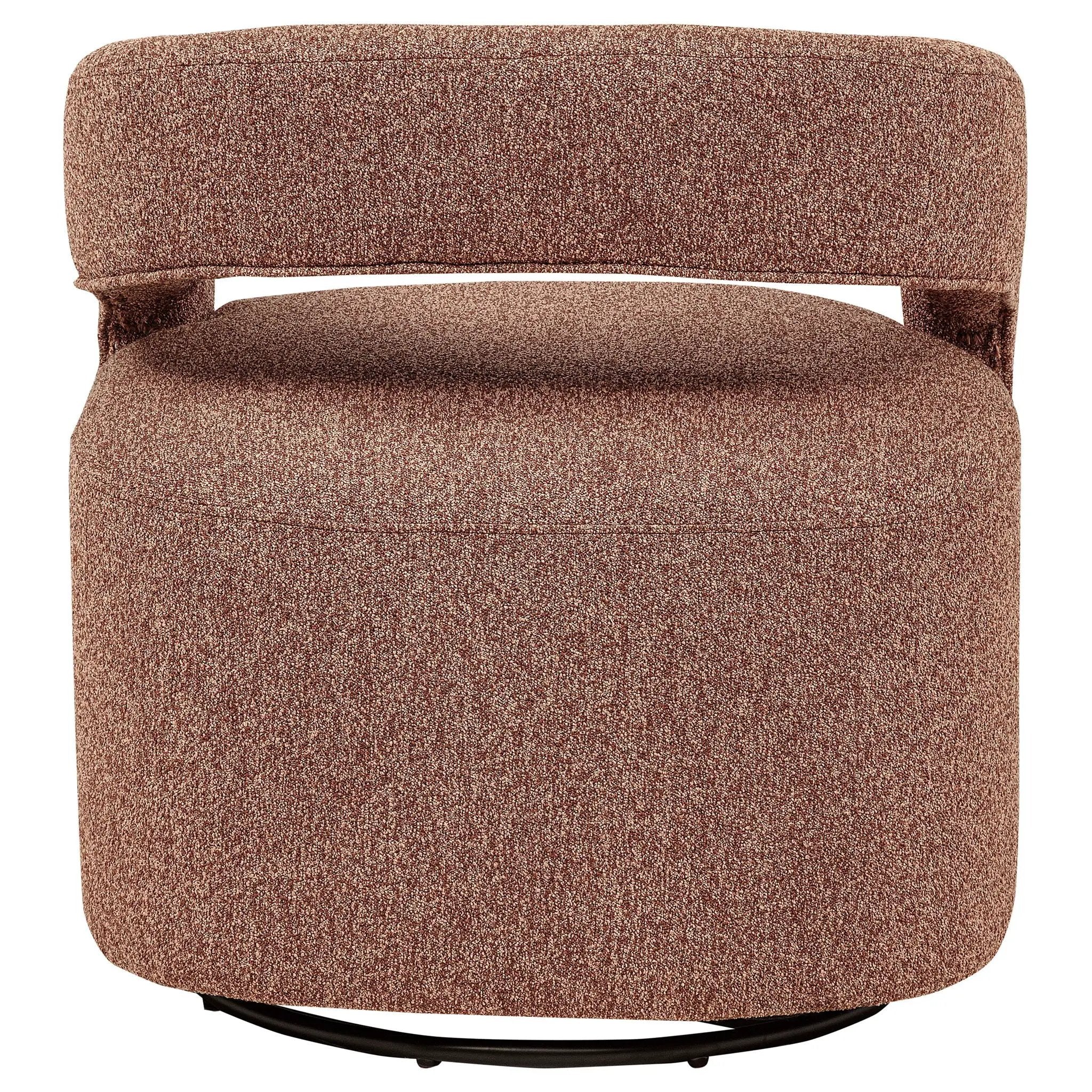 Westhill Boucle Upholstered Swivel Accent Chair Berry by Unique Piece Furniture