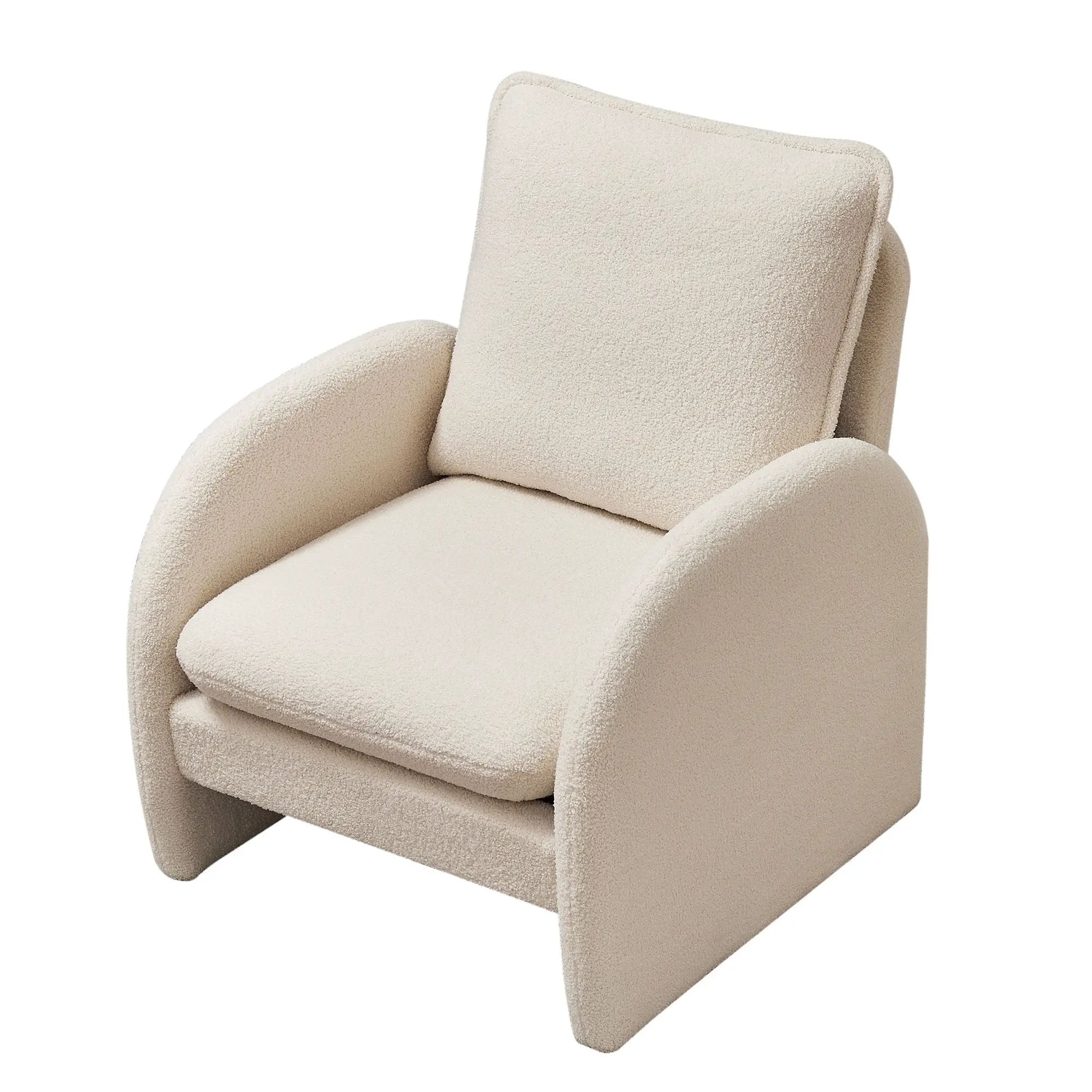 Modern Sherpa Upholstered Accent Chair, Comfortable Living Room Armchair, Lounge Chair For Bedroom, And Office by HouseOfZazla