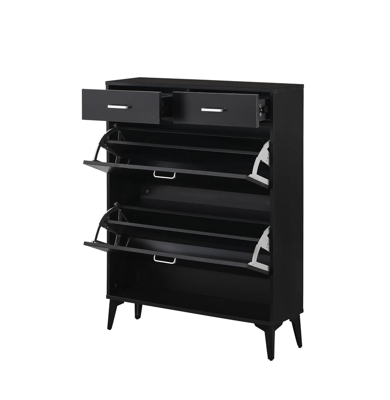 Large Size Shoe Cabinet - Freestanding Tipping Bucket Organizer by HouseOfZazla