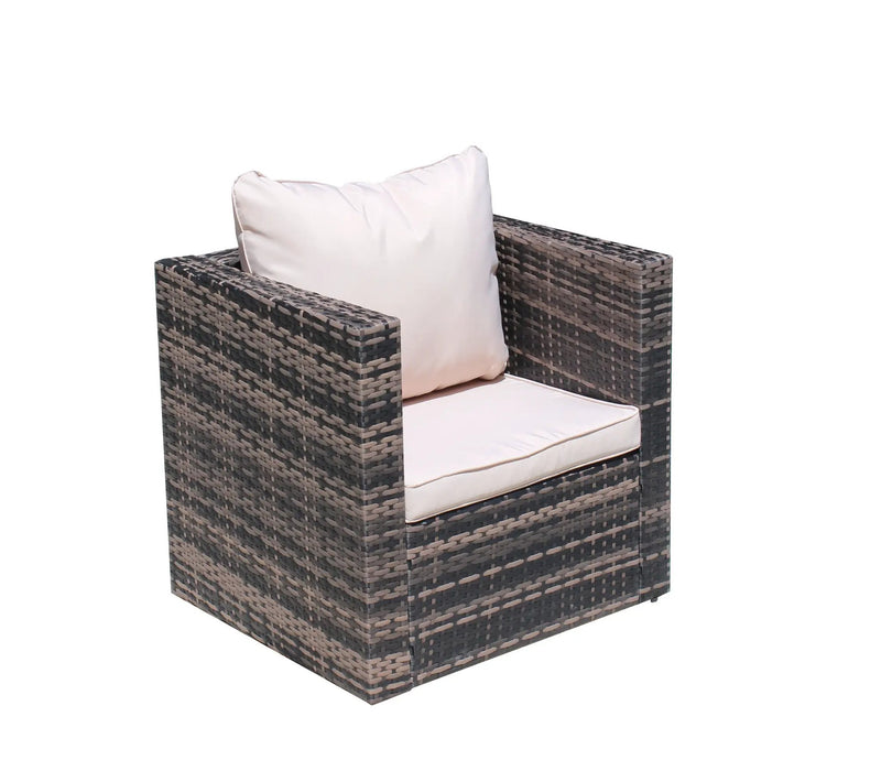 Rattan Patio Furniture Set Wicker Sofa Cushioned Sectional (4 Pieces, Brown) by HouseOfZazla