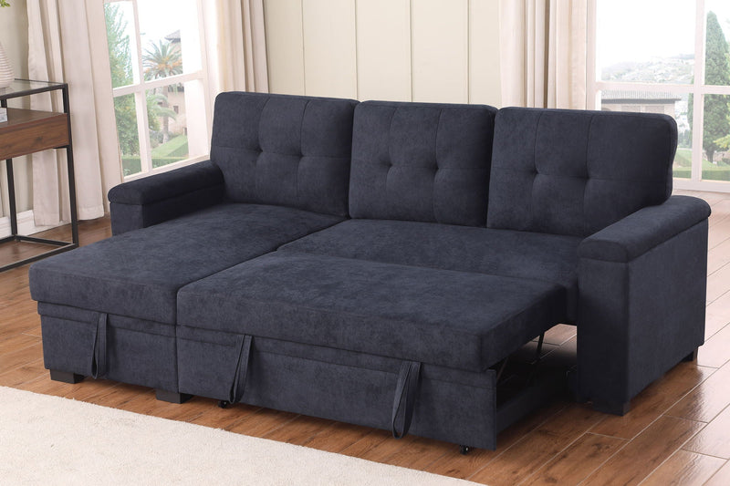 Lucca II - 84.5"W Reversible Sleeper Sectional Sofa with Storage Chaise by HouseOfZazla