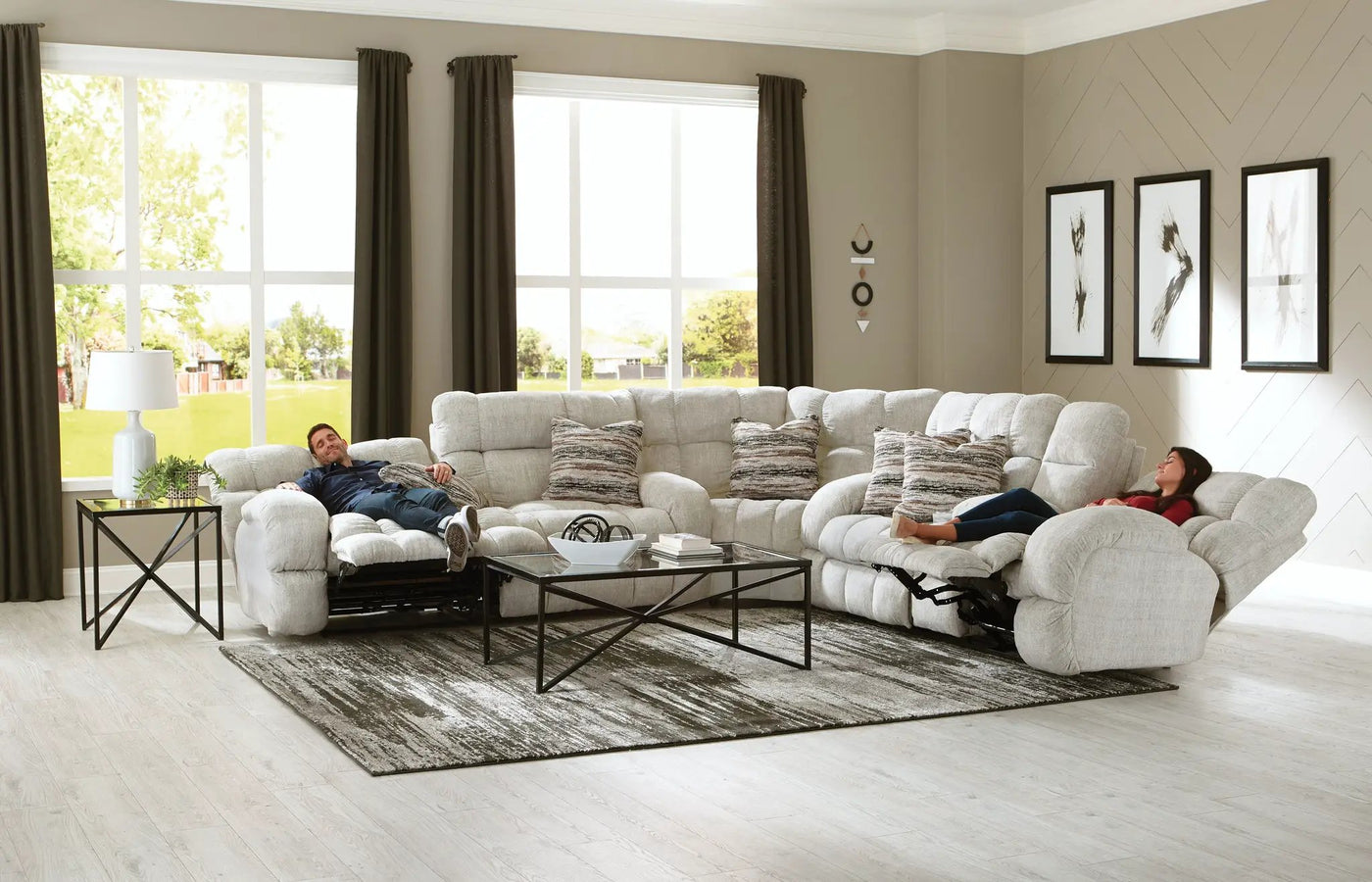 Ashland - Reclining Sectional With 4 Lay Flat Reclining Seats by Unique Piece Furniture