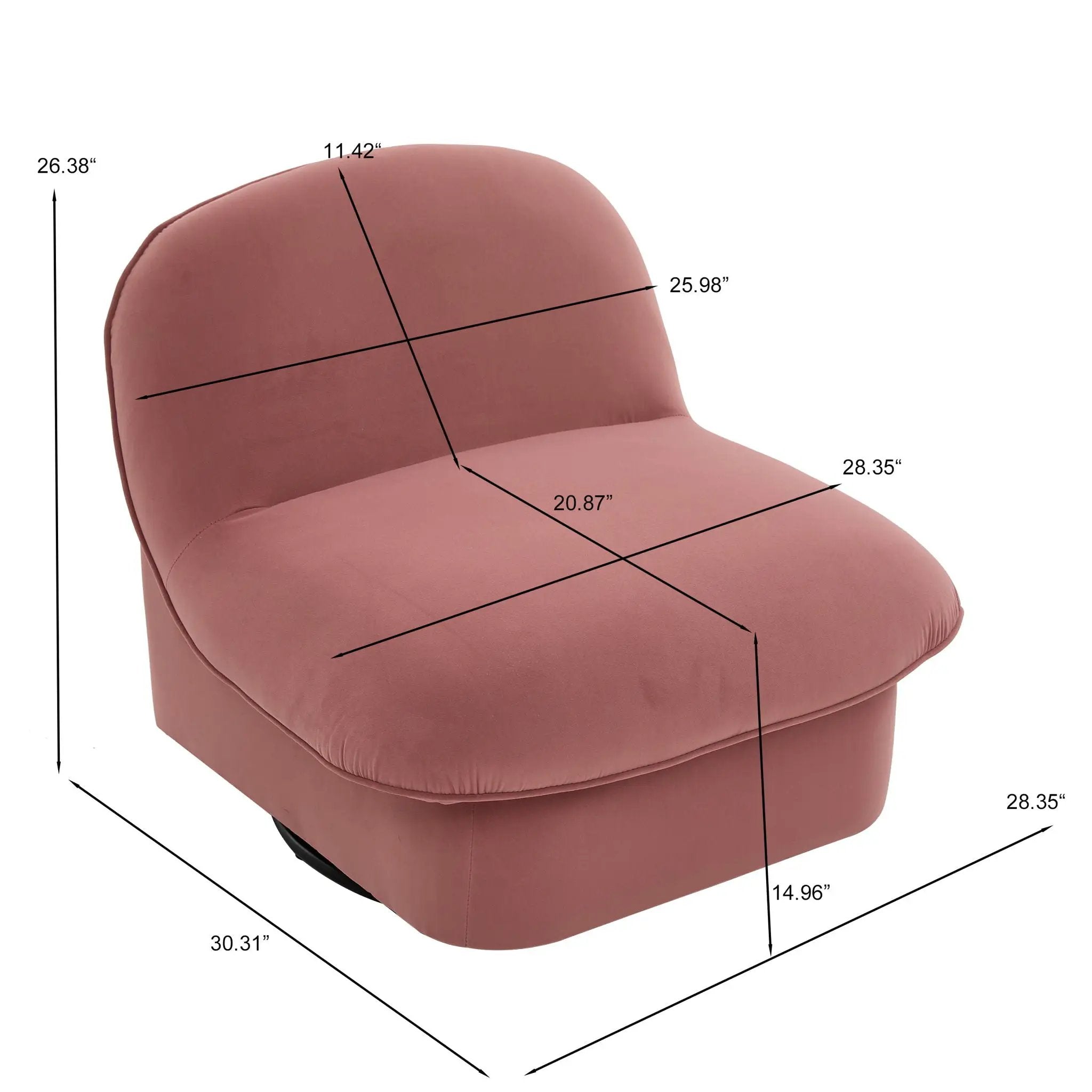 Pumpkin Shaped Swivel Accent Chair, 360 Degree Rotation For Living Room by Unique Piece Furniture