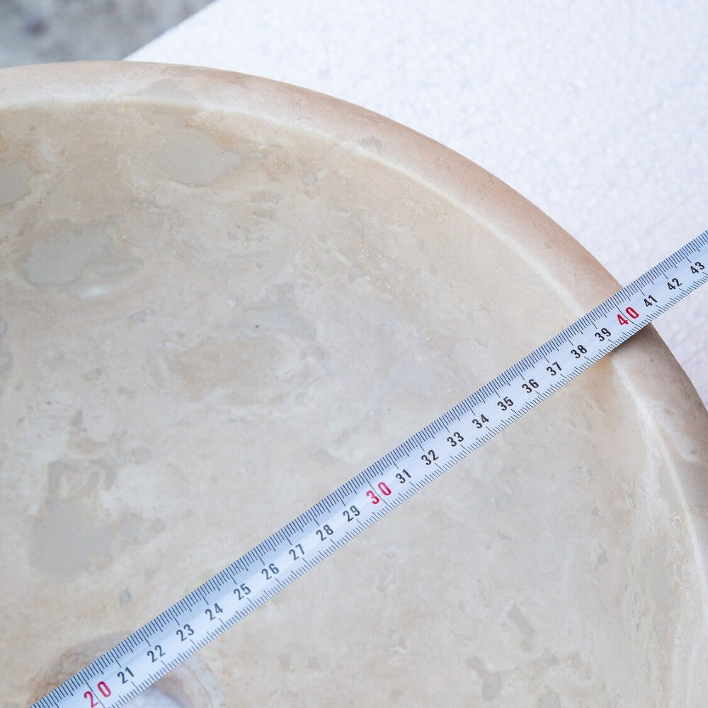 Beige Travertine Natural Stone Drop-in Sink - Honed 16x6 Inch by GobekDesign