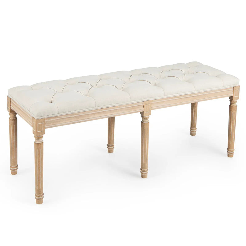 French Vintage Entryway Bench 47 Inch Upholstered Dining Bench by DirectDeals