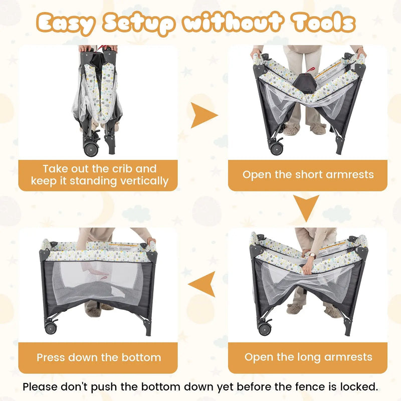 Multi-Functional Baby Playpen with Mattress and Removable Changing Table by DirectDeals