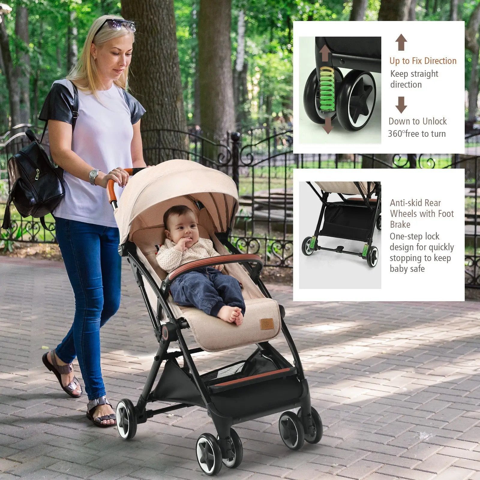 Lightweight Aluminium Frame Baby Stroller with Net by DirectDeals