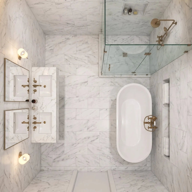Bella White Honed Marble Tiles 12x24 by Stonetiledepot