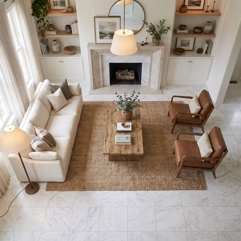Bella White Honed Marble Tiles 18x18 by Stonetiledepot
