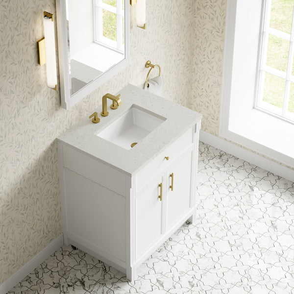 James Martin Bellshire 30" Single Bathroom Vanity, Bright White
