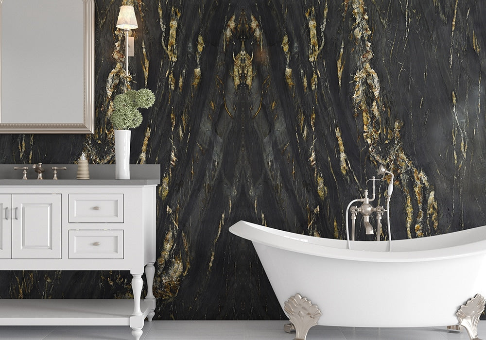 Belvedere Textured Quartzite Slab Random room scene