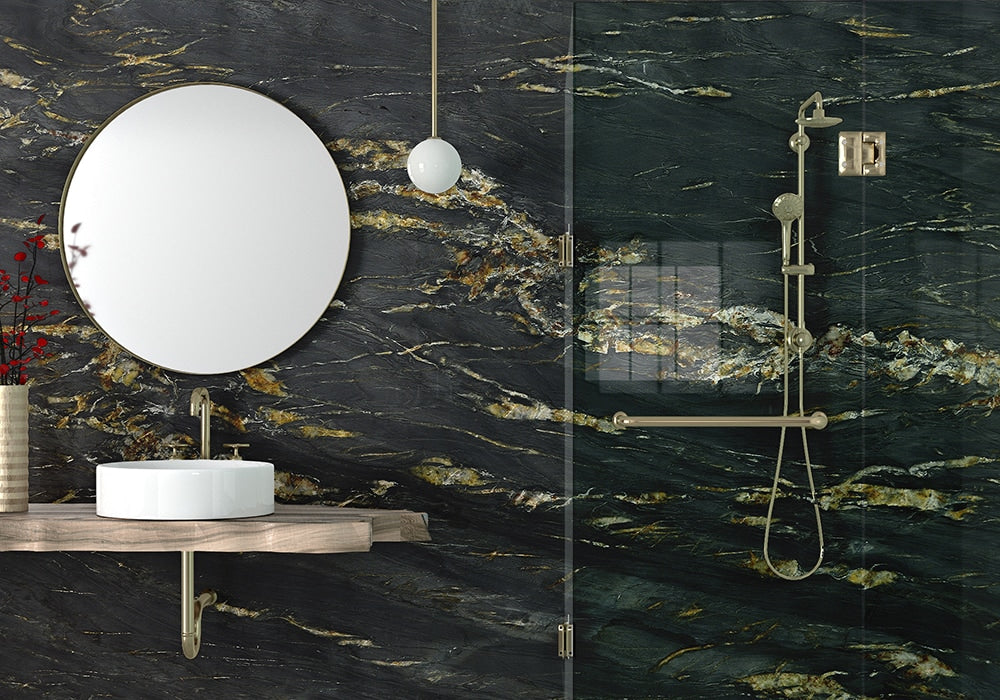 Belvedere Textured Quartzite Slab Random room scene 3