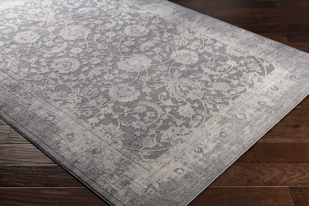 Benavides Gray Updated Traditional Tibetan Rug, photo 9 of 18