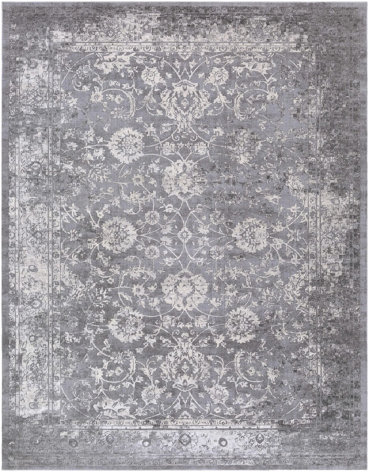 Benavides Gray Updated Traditional Tibetan Rug, photo 10 of 18