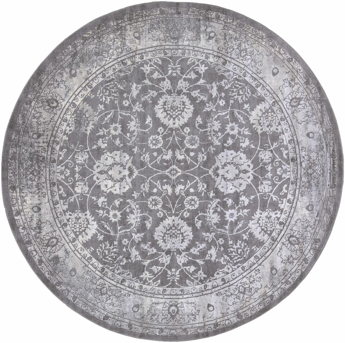 Benavides Gray Updated Traditional Tibetan Rug, photo 4 of 18