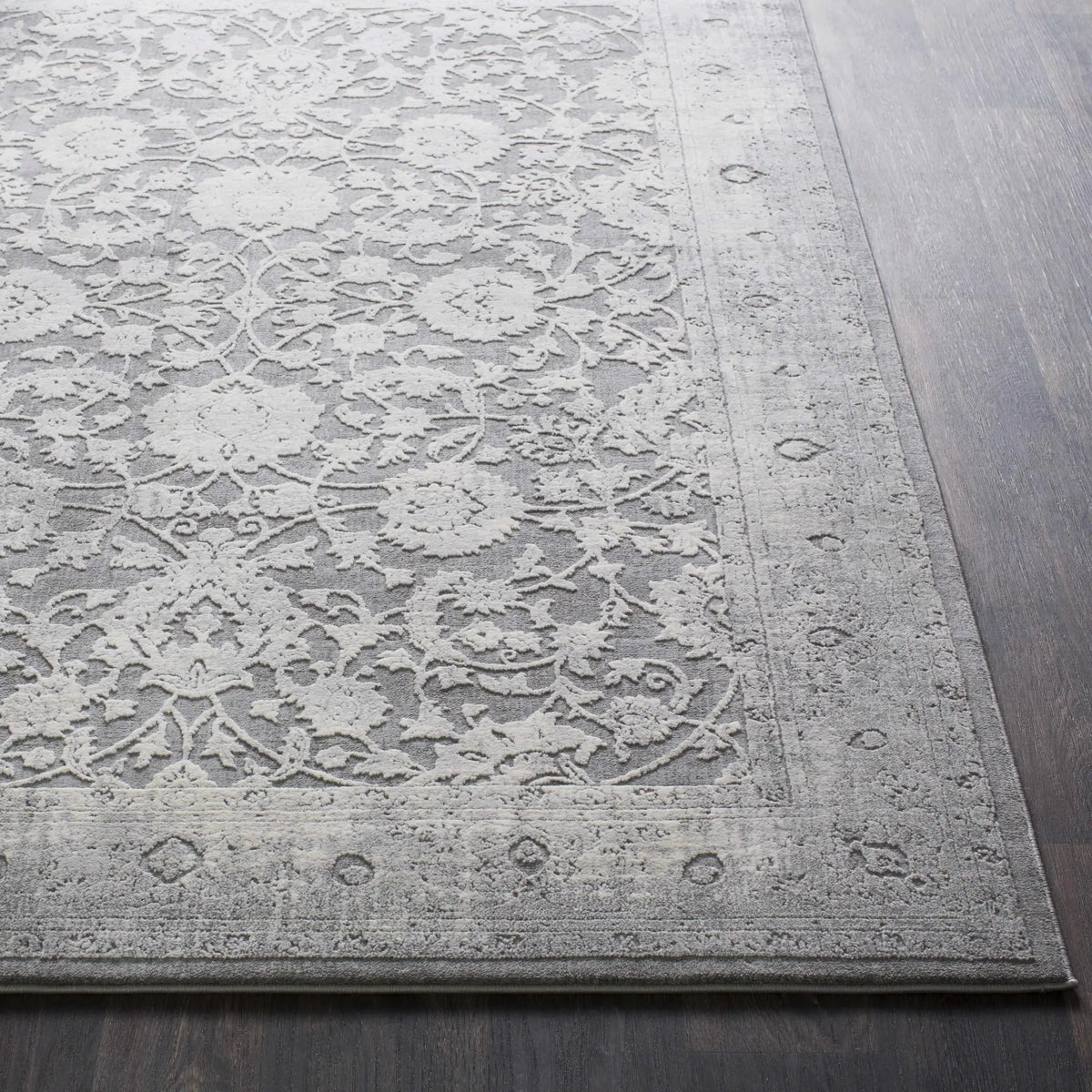 Benavides Gray Updated Traditional Tibetan Rug, photo 14 of 18