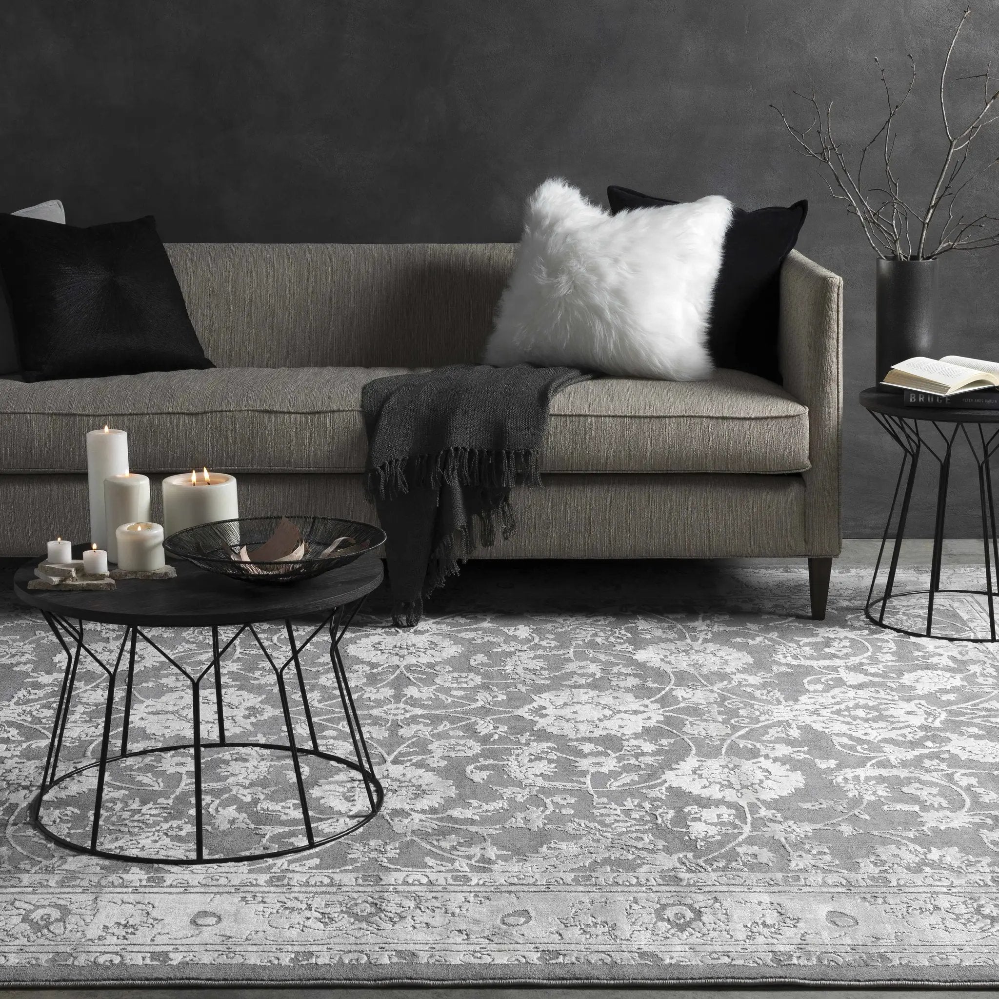 Benavides Gray Updated Traditional Tibetan Rug by Boutique Rugs