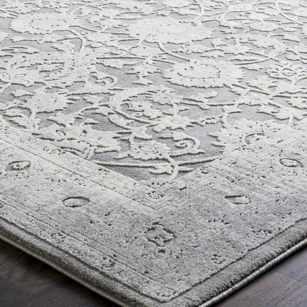 Benavides Gray Updated Traditional Tibetan Rug, photo 5 of 18