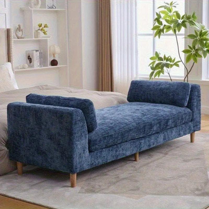 Bench - Chenille Blue 7ft by House Of Avana