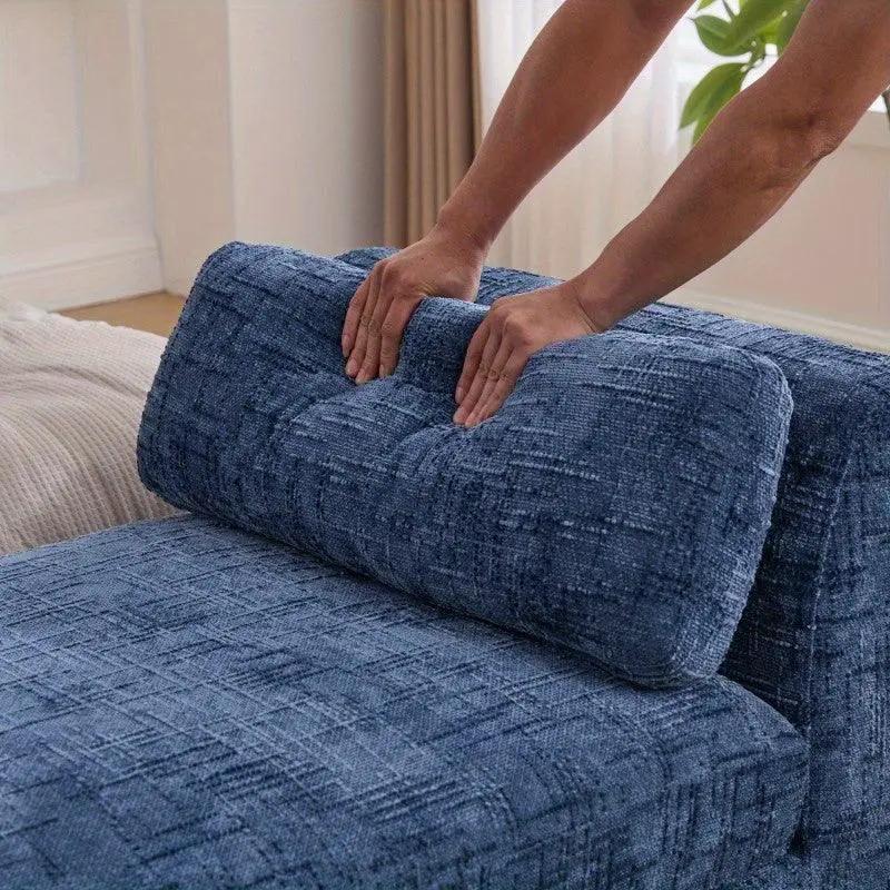 Bench - Chenille Blue 7ft by House Of Avana