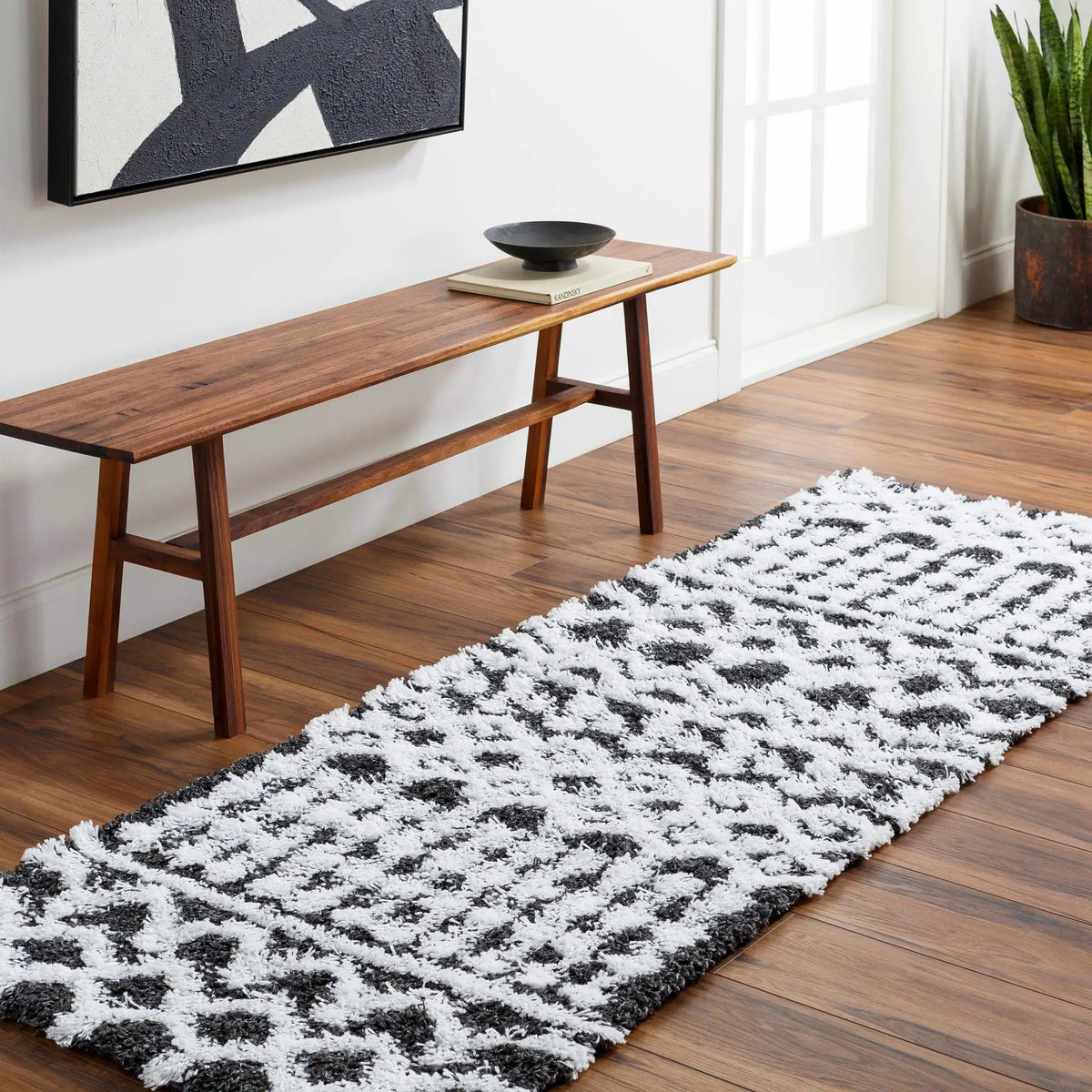 Bente Shag Area Rug, installed in a room 2