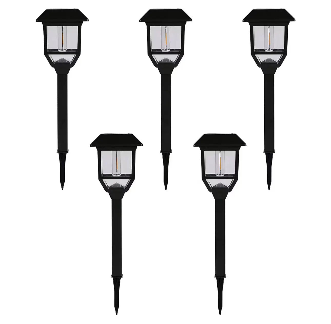 Berkley Jensen 5 Pack Solar LED Pathway Lights 15 Lumen- Graphite Black by Outdoor Solar Outlet