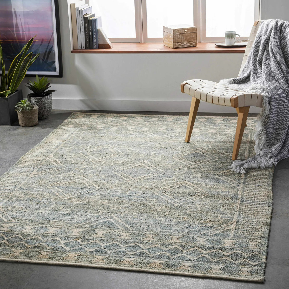 Berowra Jute Rug - Clearance, installed in a room