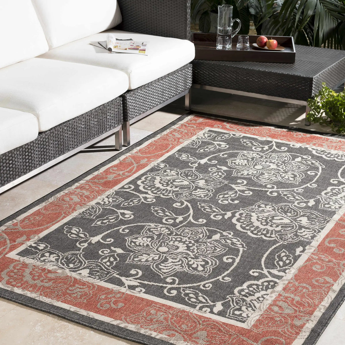 Berryman Outdoor Area Rug - Clearance, installed in a room