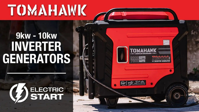 10,500 Watt Inverter Generator Electric Start Super Quiet Portable Gas Power Professional Use by Tomahawk Power