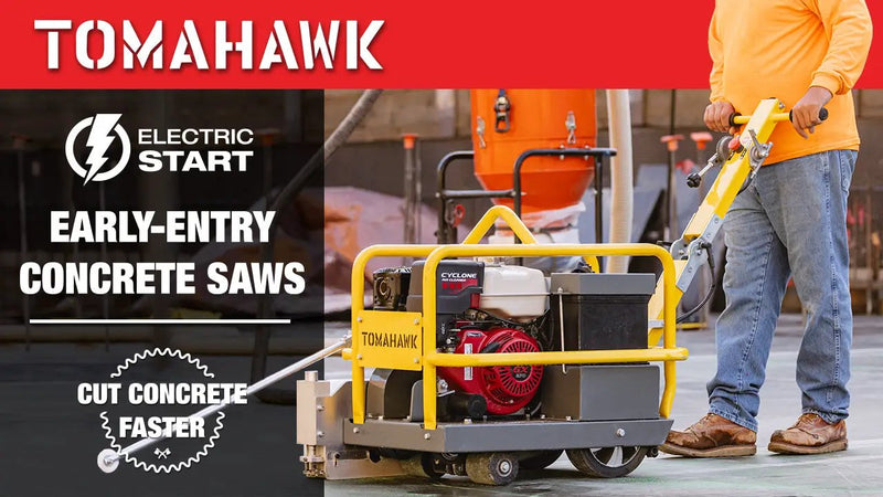 10" Early Entry Green Concrete Saw with 13 HP Honda GX390 Engine by Tomahawk Power
