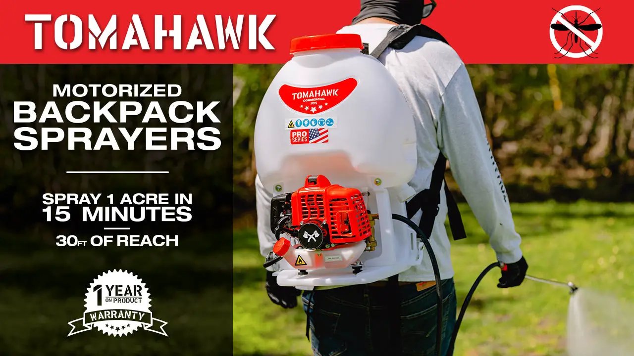 5 Gallon Gas Power Backpack Sprayer with Twin Tip Nozzle for Pesticides by Tomahawk Power
