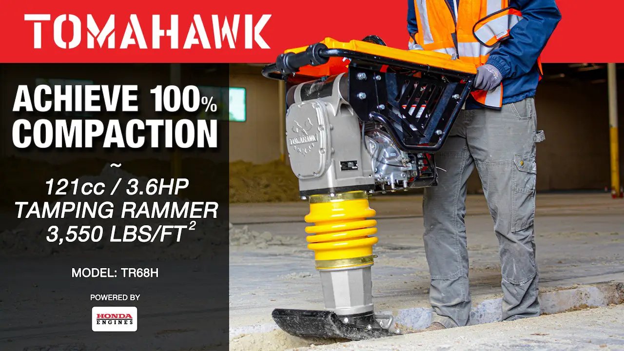 3.6HP Honda Vibratory Rammer Jumping Jack Tamper with Honda GXR120 Engine Impact Force 3,550 lbs/ft by Tomahawk Power