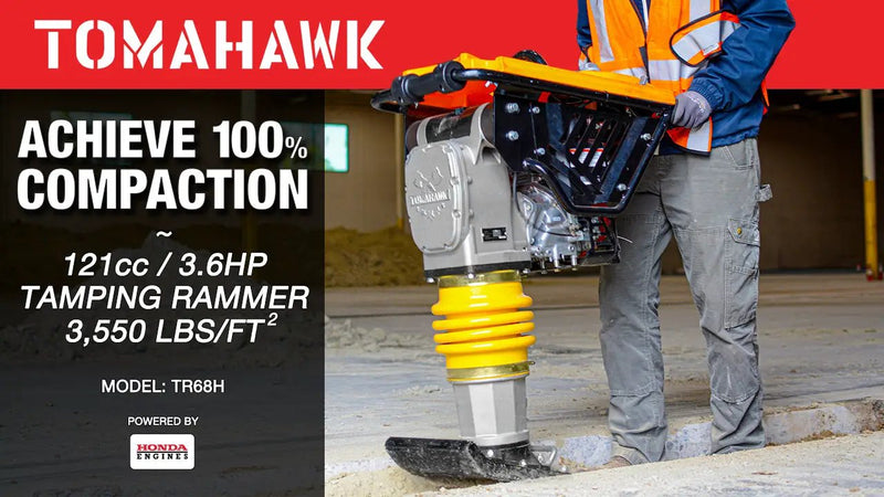 3.6HP Honda Vibratory Rammer Jumping Jack Tamper with Honda GXR120 Engine Impact Force 3,550 lbs/ft by Tomahawk Power