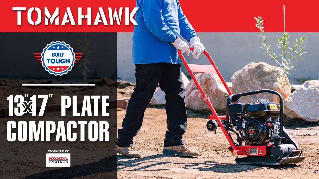 2 HP Electric Vibratory Plate Compactor Tamper for Gravel Soil Compaction by Tomahawk Power