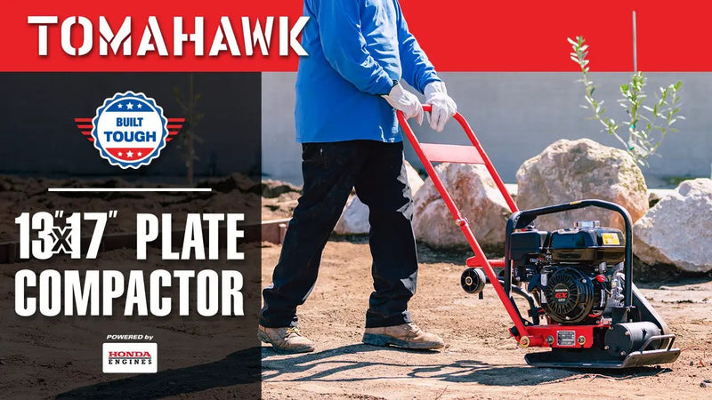 2 HP Electric Vibratory Plate Compactor Tamper for Gravel Soil Compaction by Tomahawk Power